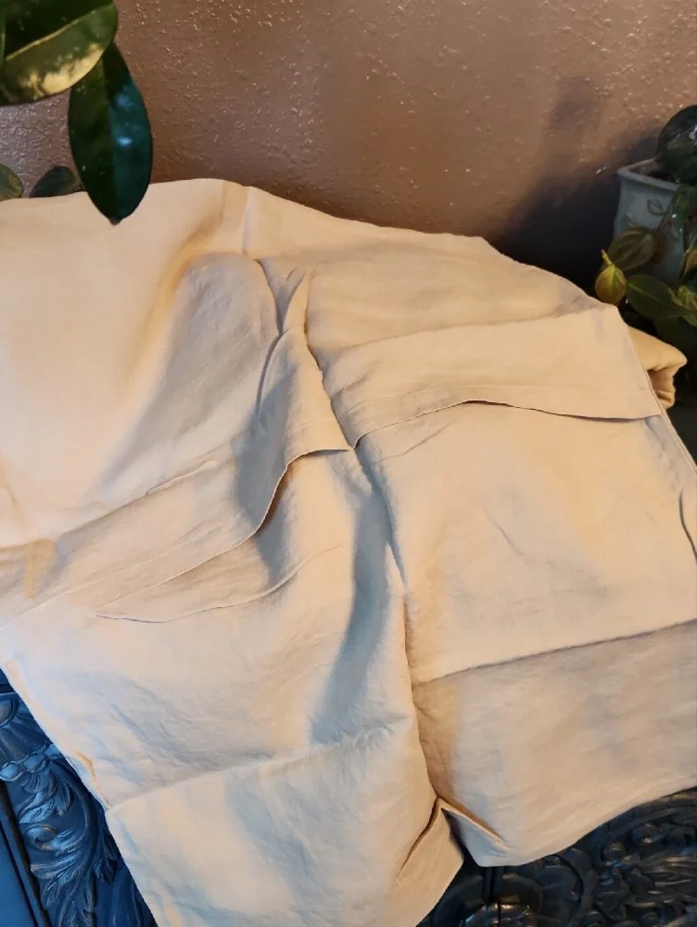 Quince Queen European Linen Duvet Cover Set With Shams - Toffee